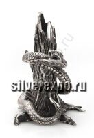Серебряная подставка для ручки змея